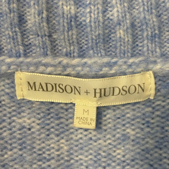 Light Blue Cable Knit Turtleneck Sweater - Picture 10 of 11